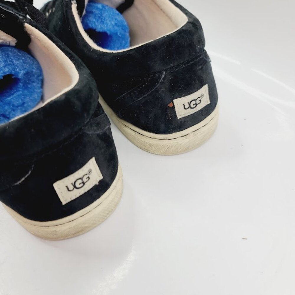 UGG Women's Black Tomi Suede Lace Up Low Top Athletic Sneaker Size 7 - Picture 4 of 8